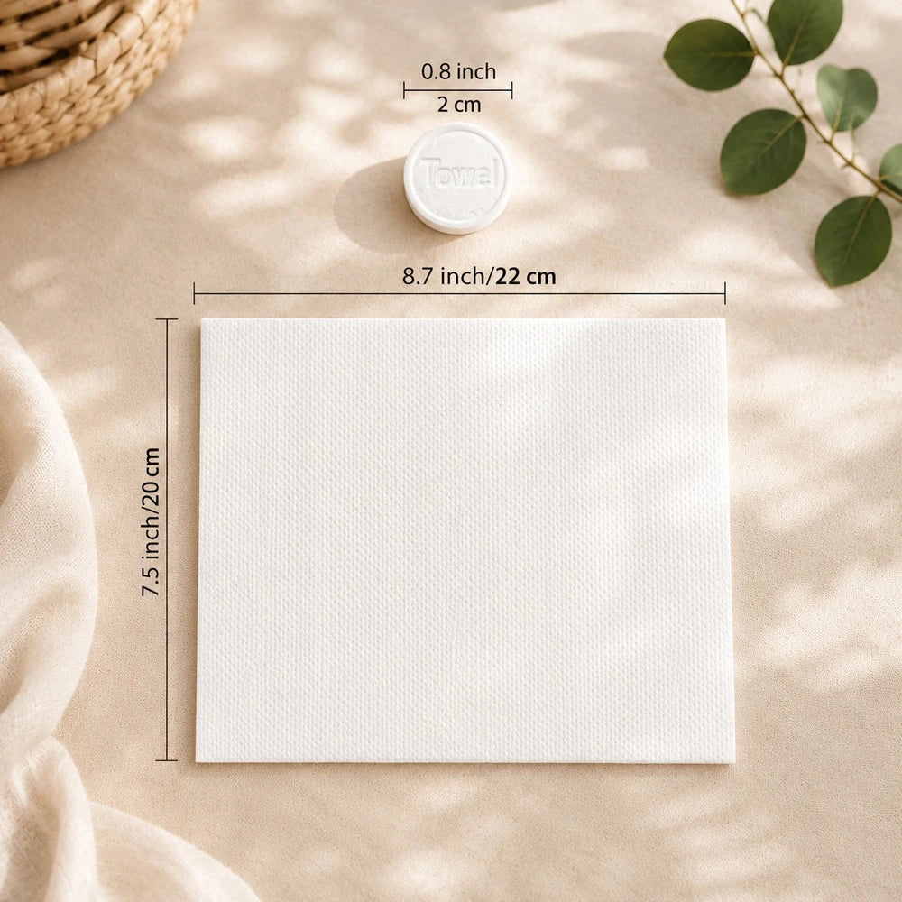 Serviettes compressées en coton jetables