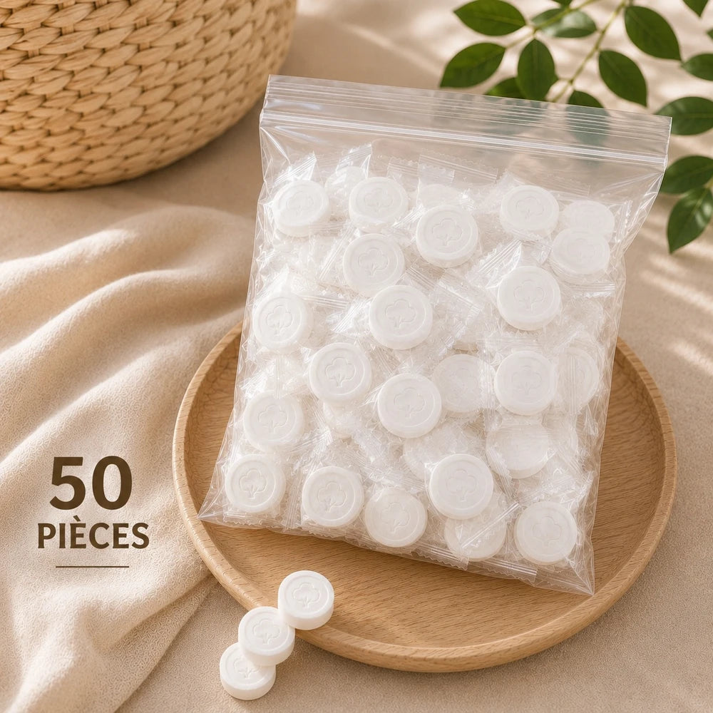 Serviettes compressées en coton jetables